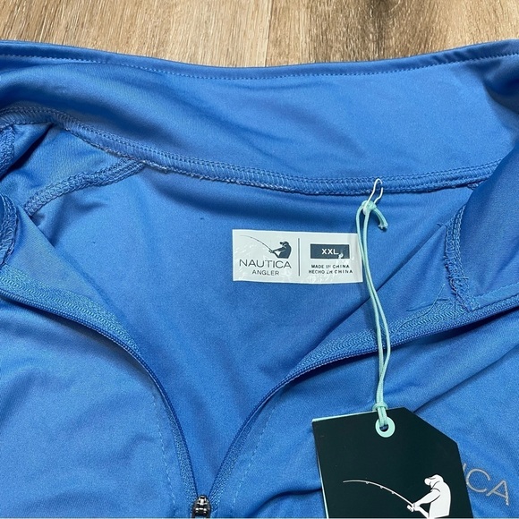 Nautica Angler Men’s XXL Fishing Pullover 1/4 Zip Blue Long Sleeve Ultracool - Picture 12 of 16